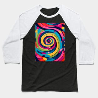 Colorful Spiral Art Baseball T-Shirt